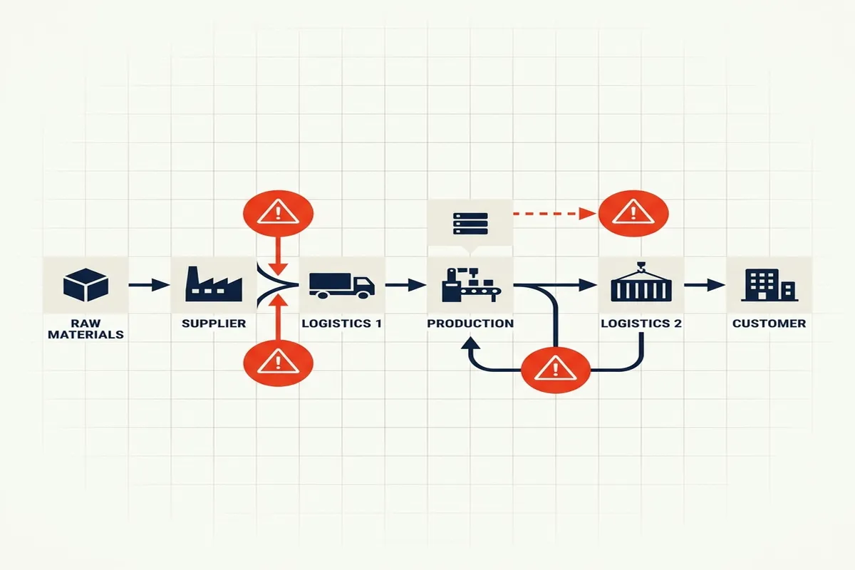 Ilustrasi Kebocoran Operasional dan Bottleneck Manufaktur
