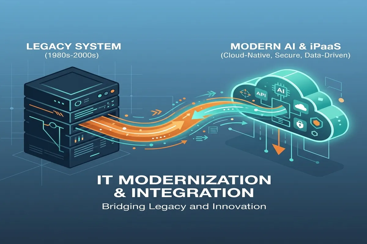 Ilustrasi Modernisasi: Menjembatani Server Legacy dengan Cloud AI Modern