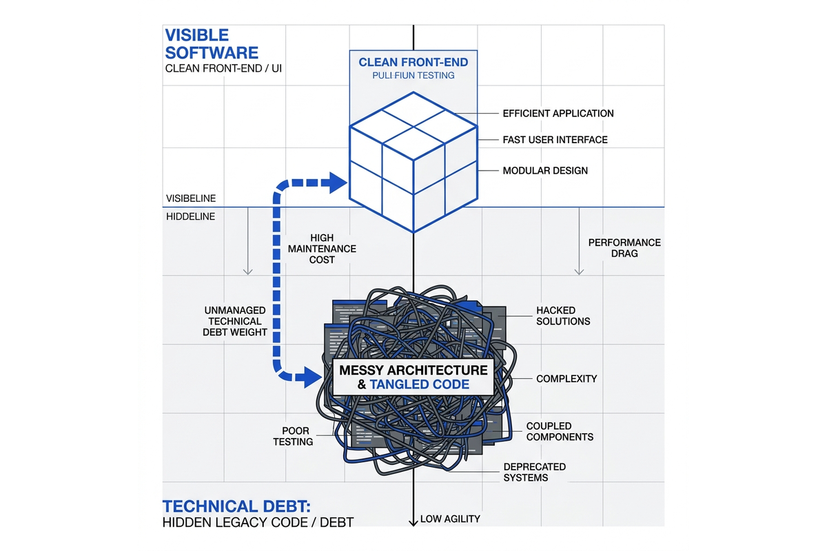 Biaya Tersembunyi (Technical Debt) di Balik Aplikasi Buatan Sendiri Tanpa Arsitek IT
