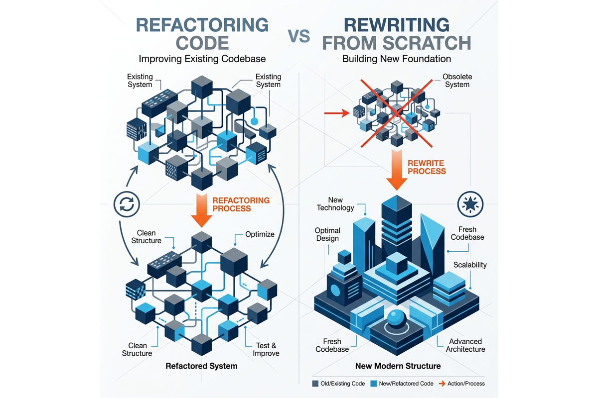 Refactoring Code: Kapan Perusahaan Harus Menulis Ulang Aplikasi dari Nol vs Memperbaikinya?