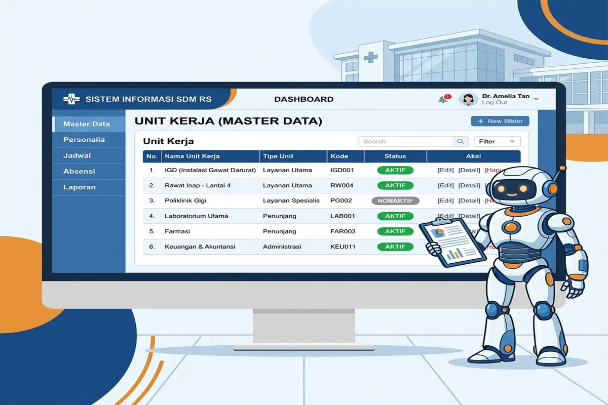 Ilustrasi Dasbor Master Data SIM Diklat Unit Kerja